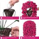 HyeFlora 4pcs Artificial Flowers for Outdoors Fake Pansy with Hanging Basket UV Resistant Silk Spring Faux Flowers for Outside Front Door Porch Yard (Rose)