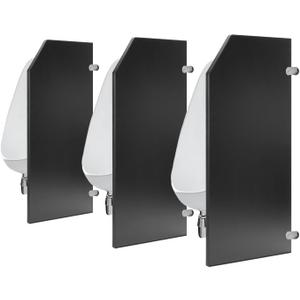 Urinal Partition,Bathroom Partition,Toilet Protection Divider,Wall-Mounted Urinal Screen Toilet Partition for Hotel,Schools,Shopping Malls Public Places,3 PCS,Black