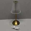 LED Table Lamp, 3200mAh Rechargeable Battery Operated, 30 Lighting Modes Bedside Light for Bedroom, Touch Control Nightstand Lamp, Small for Bedroom and Nightstand (Gold-Rose-3200mAh)