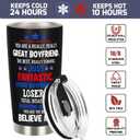 Gifts for Boyfriend Gifts from Girlfriend - Funny Anniversary Birthday Gift for Him Boyfriend Bf, Valentines Day Tumbler Cup, 20 OZ Stainless Steel Insulated Travel Coffee Tumbler Cup