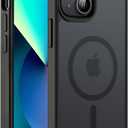 Hualele Magnetic for iPhone 13 Mini Case & iPhone 12 Mini Case,Compatible with MagSafe, Military Grade Dropproof Translucent Matte Hard Back Soft Edge Slim Phone Case iPhone 13/12 Mini,Black