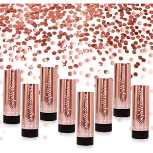 Confetti Poppers Cannons for Wedding Birthday Graduation Baby Shower Anniversary Christmas New Year's Kids Fun Party Supplies Decorations and Favors (Rose Gold)