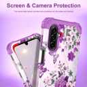 TEECOVER Heavy Duty Case for Samsung Galaxy A17, Violet | Shockproof Full-Body Drop Protection Hard Plastic Bumper + Soft Silicone Rubber Protective Case for Women Girls.