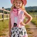 Cowgirl Costume for Girls Toddler Western Outfit with Hat and Bandanna (7-8 Years)