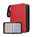 ANIXITECH 300 Slots Game Card Holder Binder, Mini Cards Storage Organizer with Sleeves Compatible with SD Memory Cards, Portable Card Album Binder (Red)