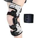 OA Unloader Knee Brace - Arthritis Pain Relief, Osteoarthritis, Bone on Bone Knee Joint Pain, Cartilage Defect Repair, Avascular Necrosis Hinged, Degeneration (White Left)