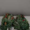 Set of 2 Christmas Urn Fillers with Lights,24 Inch Christmas Trees for Porch,Frosted Urn Fillers for Porch,Pathway Holiday Christmas Decorations with Red Berries,Pine Cones