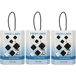 Fresh Linen Scented Sachets, 3 Pack Hanging Closet Deodorizer for Drawers, Wardrobes, Bags, Suitcases and Small Spaces