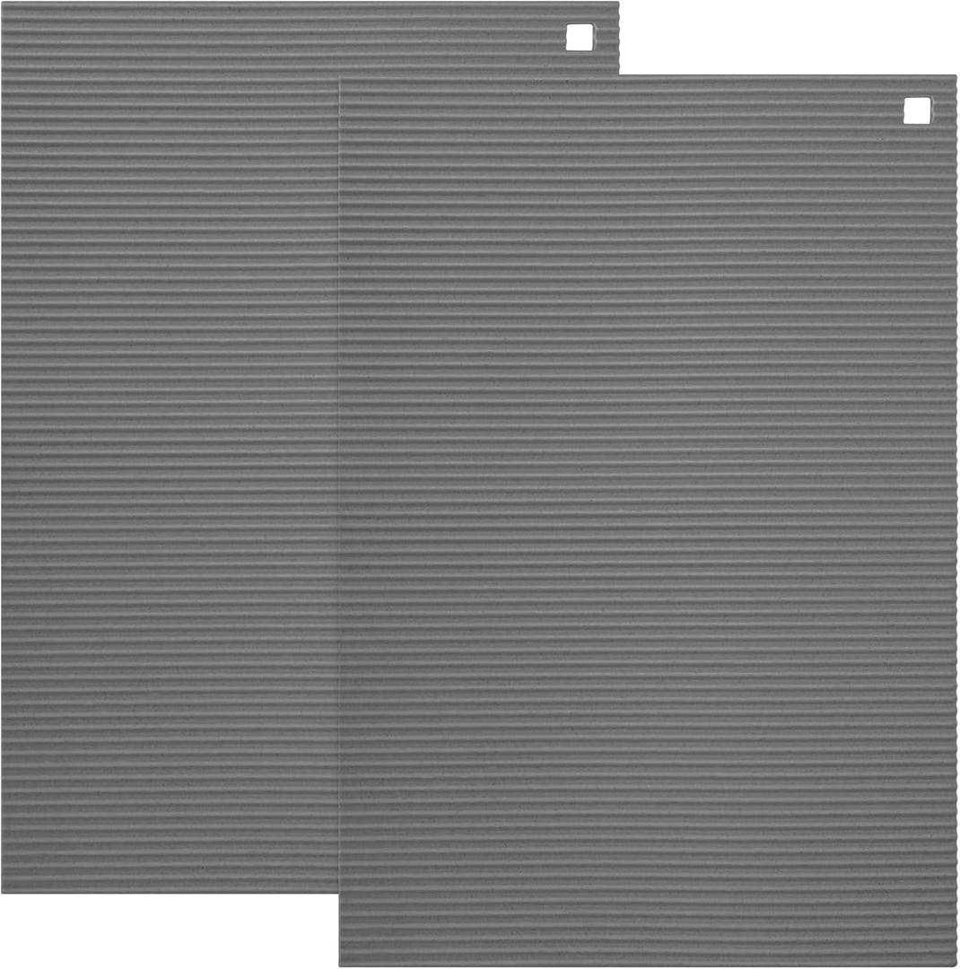 2 Pack 9.5'' x 14.2'' Trivets for Hot Dishes, Hot Pads for Kitchen, Silicone Trivets for Hot Pots and Pans, Hot Plates to Protect Table, Heat Resistant Silicone Trivet Grey
