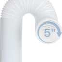 5 Inch Air Conditioner Exhaust Hose Clockwise Thread Portable AC Hose With 59" Length Universal AC Exhaust Hose Flexible AC Vent Hose for Lg Haier Dual Delonghi Whynter