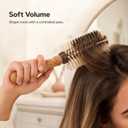 MAVIA Boar Bristle Round Brush 2.75 Inch | Blow Drying Brush with Cork Handle and Wood Barrel for Crown Volume on Fine Thin Hair, Medium to Long Layers and Bangs