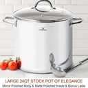 HOMICHEF LARGE STOCK POT 24 Quart With Lid - Nickel Free Stainless Steel Cookware Stockpot 24 Quart - Healthy Cookware Polished Stockpots - Heavy Duty Induction Pot Soup Pot With Lid