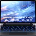 CHESONA Keyboard Case for Samsung Galaxy Tab S10+ Plus/S9+ Plus/S9 FE+ Plus/S8+ Plus/S7+ Plus/S7 FE 12.4", Floating Cantilever Magnetic Stand, Touchpad & Backlit, Pen Holder & Battery Display, Black