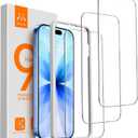 Mkeke 3 Pack Screen Protector for iPhone 17 6.3", [9H+ Tempered Glass] [Military-Grade Drop Protection][Easy Installation Frame] HD Clear, Anti-Scratch, Bubble Free