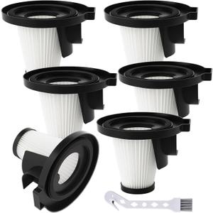 6 Pack Filter Replacement Compatible with Ionvac ZipVac 8842 3-in-1 Corded Upright/Handheld Floor and Carpet Hand Vacuum Cleaner