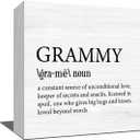 Grammy Gift Mothers Day Decorations Wood Box, Gift for Grandma Mom, Home Bedroom Office Decor Desk Sign Keepsake 5 x 5 Inches