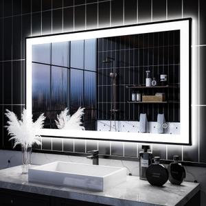 ISKM Framed LED Mirror for Bathroom 40"x24", Dimmable LED Bathroom Mirror with Lights, Anti-Fog, Front and Backlit Lighted Mirror 3-Colors, Shatterproof, Memory Function ISKM Framed LED Mirror for Bathroom 40"x24", Dimmable LED Bathroom Mirror with Lights, Anti-Fog, Front and Backlit Lighted Mirror 3-Colors, Shatterproof, Memory Function
