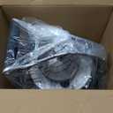 QCen Electric Citrus Juicer Squeezer, Electric Juicer for Orange, Lemon and Limes with Rubber Handle and Two Size Cones, Anti-Drip Spout, Easy to Clean and Use, BPA Free, Black/Stainless Steel