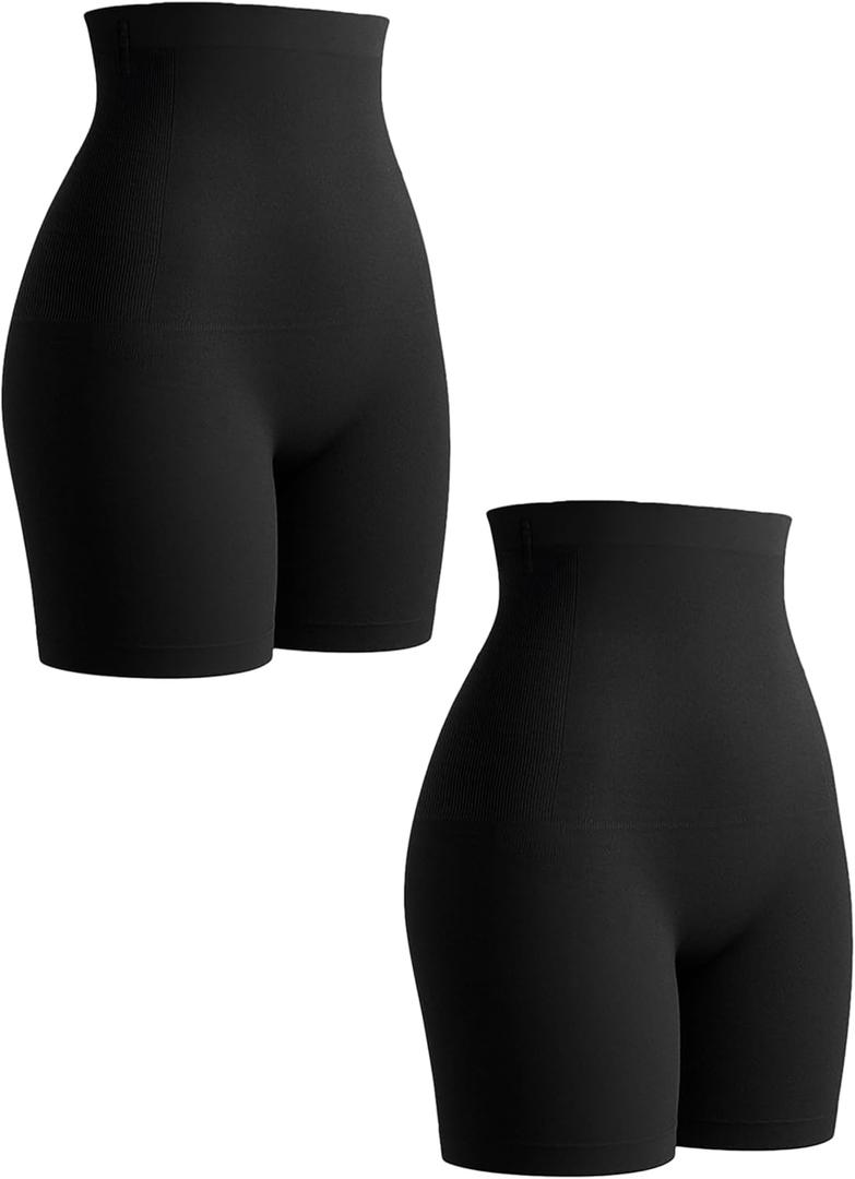 SHAPERMINT Shapewear for Women - High-Waisted Shapewear Tummy Control Shorts, Faja Body Shaper, Underwear for Women (3X-Large, Black 2 Pack)