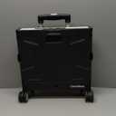 CleverMade Collapsible Wheeled Crate with Lid, 4-Wheels - Swivel and Glide Rolling Crate with Handle and Double Wheels for Easy Transport and Versatile Use - 35L and 75lb Capacity, Black/Cream