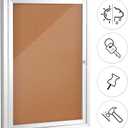 SWANCROWN Outdoor Enclosed Cork Bulletin Board Weatherproof Display Cases Tamperproof Notice Poster Memo Board with Aluminum Frame,36x24 inches