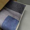 Washable Low-Profile Geometric Area Rug, 0.2 inch Thin Abstract Rug Design for Living Room & Bedroom Decor, 3x5 ft Blue Grey Modern Non-Slip Floor Rug