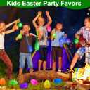 12 Pack 3.5" Easter Eggs Prefilled with Light Up Spiky Balls, Easter Basket Stuffers Essential for Kids LED Flashing Squeaky Sensory Stress Relief Fidget Toys Easter Hunt Fillers Party Favors Gifts