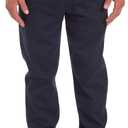 IZOD Men's Young Uniform Jogger Pants, Elastic Waistband with Drawstring Closure, Stretch Twill Fabric (32-34, Navy)