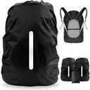LAMA 2 Pack Waterproof Rain Cover for Backpack, Reflective Rainproof Protector for Anti-Dust and Anti-Theft,M Size (for 30L-40L Backpack), 2 Pcs Black