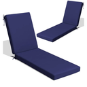 Crestlive Products Chaise Lounge Cushions Outdoor Set of 2, 80x23x3 Inch, Waterproof & 3-Year Fade Resistant Lounge Chair Cushions for Outdoor Furniture, Patio Cushions for Pool, Lawn, Navy