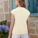 ZDC Girls Short Cap Sleeve T Shirts Kids Crewneck Summer Tops Basic Tees 5-14 Years (Beige)