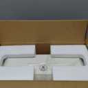 MALACASA 3 Tier Serving Trays for Party, 14 Inch Porcelain White Trays for Serving Food, Dessert Stand with Collapsible Gold Metal Rack