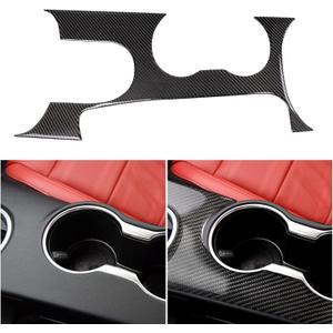 NVCNX Real Premium Carbon Fiber Compatible With Ford Mustang GT 2015-2023 2016 2017 2018 2019 2020 2021 2022 Car Center Console Gear Shift Box Panel Cover Sticker Decal Interior Trim Accessories Black