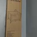 Pamo Babe Portable Playard,Sturdy Play Yard with Padded Mat and Toy bar with Soft Toys (Grey)