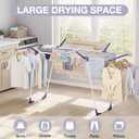 APEXCHASER Clothes Drying Rack - Foldable Laundry Rack Indoor Outdoor, Gullwing Drying Rack Clothing with 10pcs Clips + Bag, Collapsible Space-Saving Clothes Rack for Drying Towels Dolls, White, Medium