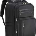 Ponhog Rolling Backpack with Wheels, Airline Approved Travel Backpack for Men Women, Carry On Laptop Bag Fits 15.6 Inch Laptop, Black