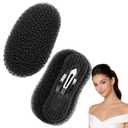 Hair Bump Clips for Volume, 2 Pack Black Brown Beige Hair Bumps for Volume Insert, Bump It Hair Accessory for Natural Lift, Plastic Bumpits (Black)