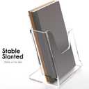 HeZone Acrylic Brochure Holder 6X8 Inches Clear Acrylic Flyer Holder Brochure Holder Sign Holder Pamphlet Holder Menu Holder Display Stand 1 Pack For Weddings Offices Exhibition Restaurants Hotel Etc…