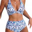 ZAFUL Womens Bikini Sets Two Piece Swimsuits Push Up Bathing Suit Top with Mid Rise Bottom