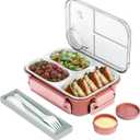 Stainless Steel Lunch Box for Kids, Girls Boys Bento Box for Food Storage Containers with Portable Utensil, Toddler Lunch Box with Removable Tray, Ideal for Ages 3-10,Dishwasher & Freezer Friendly