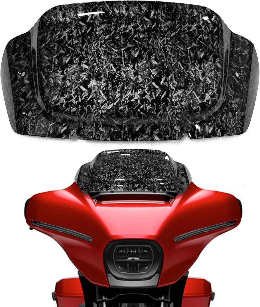 8" Wave Windshield Windscreen Compatible with Harley Davidson CVO Street Glide FLHXSE '23-up, Street Glide FLHX '24-up, FLXHU '25-up (Bright Forged)
