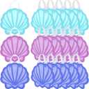 Sweetude 24 Pcs Mermaid Seashell Party Favors Bags Non-Woven Reusable Candy Goodie Gift Treat Bags with Handles for Mermaid Decor Summer Under the Sea Ocean Birthday Party Supplies