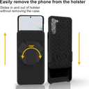 Ailiber for Samsung Galaxy S24 Plus 5G Case with Belt Clip, Galaxy S24 Plus Holster Case with Screen Protector, Kickstand Holder, Slim Shockproof Shell Full Body Cell Phone Case for Samsung S24+-Black