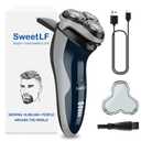 SweetLF Electric Razor for Men with Pop-Up Trimmer, 100% Waterproof Electric Shaver, Rechargeable Cordless Shavers for Men, Type-C, 120Mins Runtime, Plug & Play, Blue