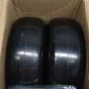 11x4.00-5 Flat Free Solid Tubeless Tire w/Silvery Steel Rim Fits Zero Turn Mowers, 3.4"-4"-4.5"-5" Centered Hub, Bore ID: 3/4" or 5/8", Come with Universal Adapter Kit, Set of 2