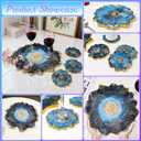 Flower Tray & Coaster Resin Molds Set, Large Flower Shaped Tray Silionce Mold with 3pcs Coaster Molds for Epoxy Resin Art, Home Decor