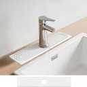 15.8"x3.9" Stone Faucet Mat for Kitchen Sink, Diatomite Quick Dry Kitchen Sink Splash Guard Water Absorbent Drying Mat, Drying Stone Sink Tray for Bathroom Counter, White