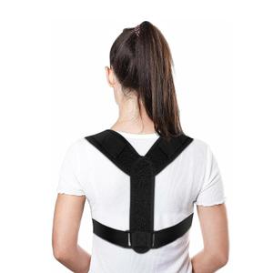 Posture Corrector for Women and Men, Adjustable Upper Back Brace, Spine Support Straightener, Neck, Shoulder, Back and Lumbar Pain Relief, Comfortable & Breathable (Black)
