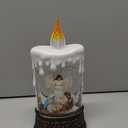 Lffital Nativity Christmas Snow Globe Candle, Angel Snow Globe Lantern with Music Timer Swirling Glitter, Christmas Decorations for Home Decor Festival Gife, USB & Battery Operated 10 Inch
