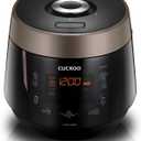 CUCKOO CRP-P1009SB 10-Cup (Uncooked) / 20-Cup (Cooked) Heating Pressure Rice Cooker & Warmer with Nonstick Inner Pot, 13 Menu Modes, Fuzzy Logic Tech, 3 Voice Guide, Auto Clean (Black) (10 cups)